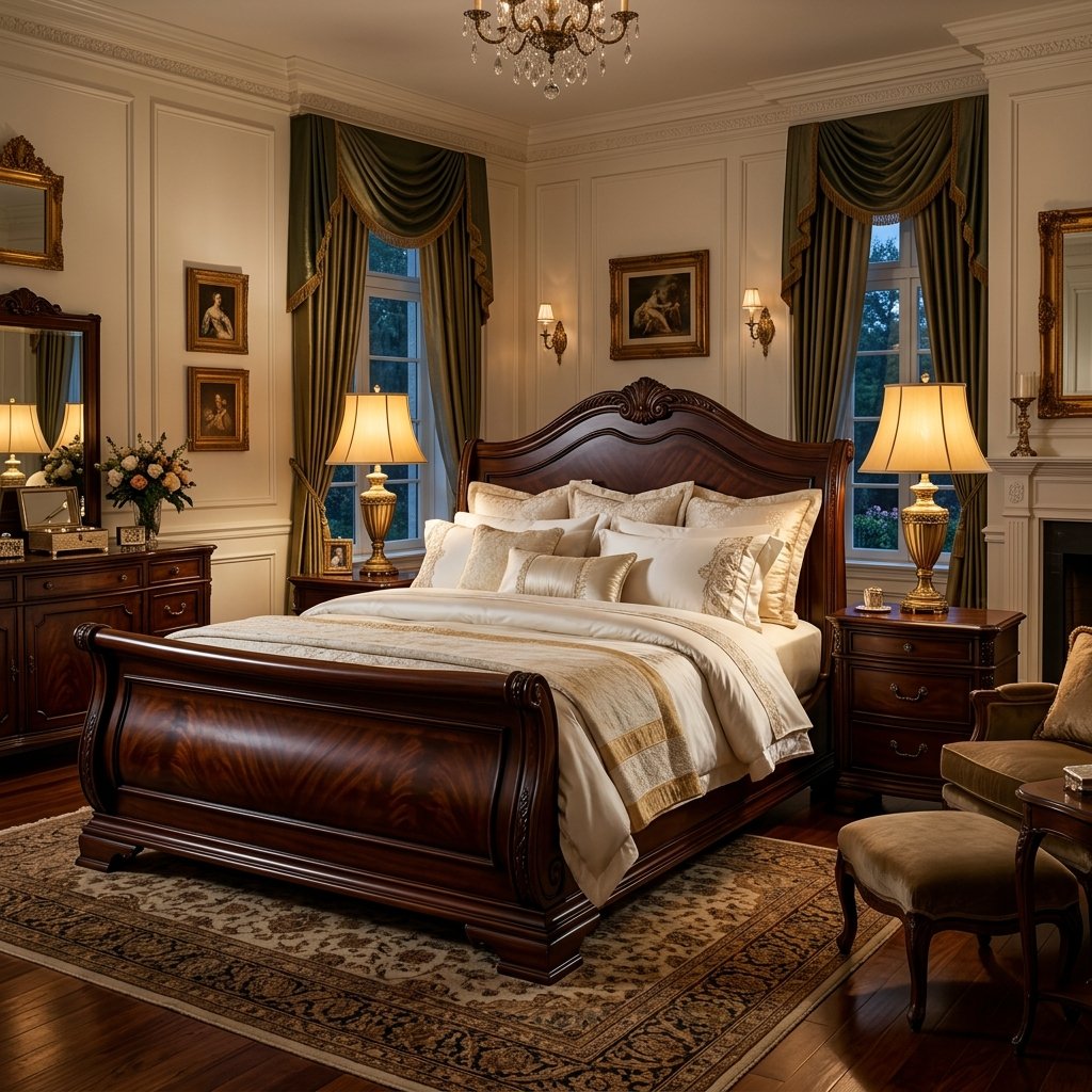 Sleigh Bed and Statement Furniture Idea