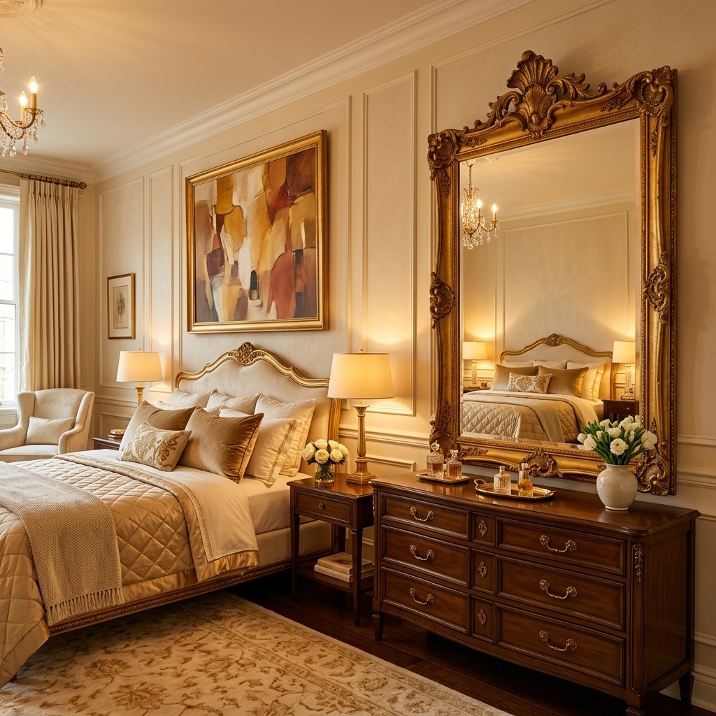 Gilded Mirror and Wall Art Idea