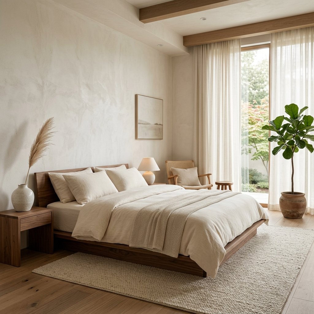 Japandi Luxury Bedroom decor Idea