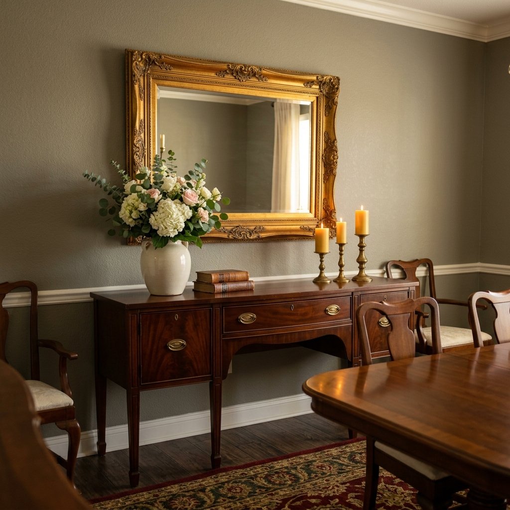 Dining Room Mirror decor Above Sideboard Ideas