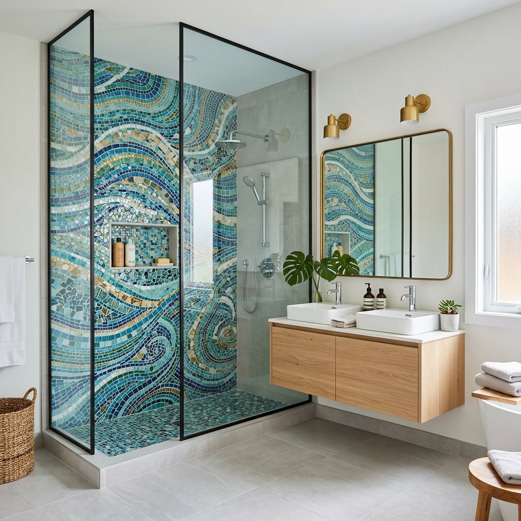 30 Modern Spanish Bathroom Inspiration for a Timeless Luxury Look 15 Mosaic Tile Bathroom Ideas