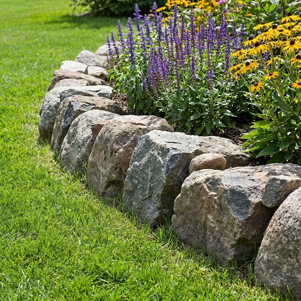 Natural Rock Garden Edging Ideas