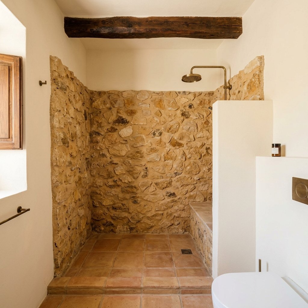 30 Modern Spanish Bathroom Inspiration for a Timeless Luxury Look 19 Open Shower Modern Spanish Bathroom Ideas