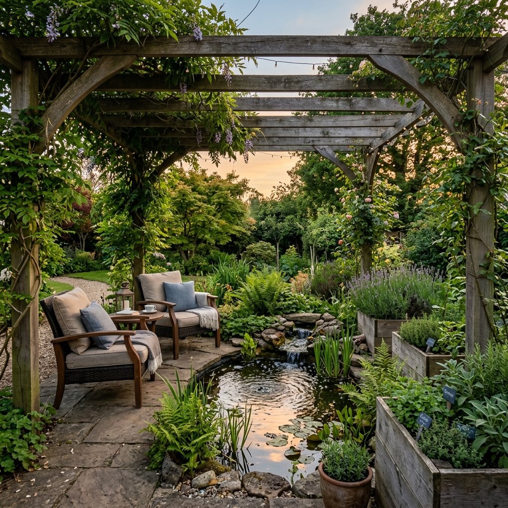 Pergola Ideas With Water Feature