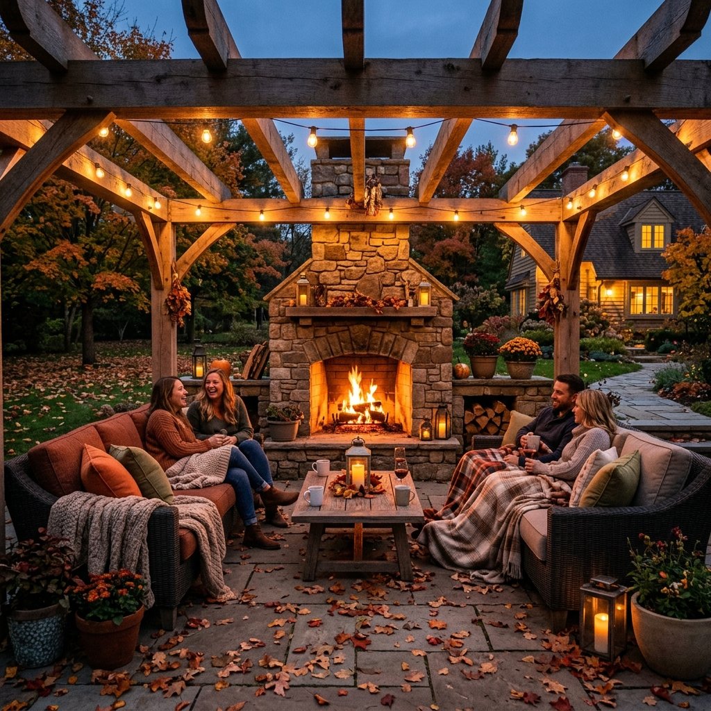 Pergola Ideas With Fireplace