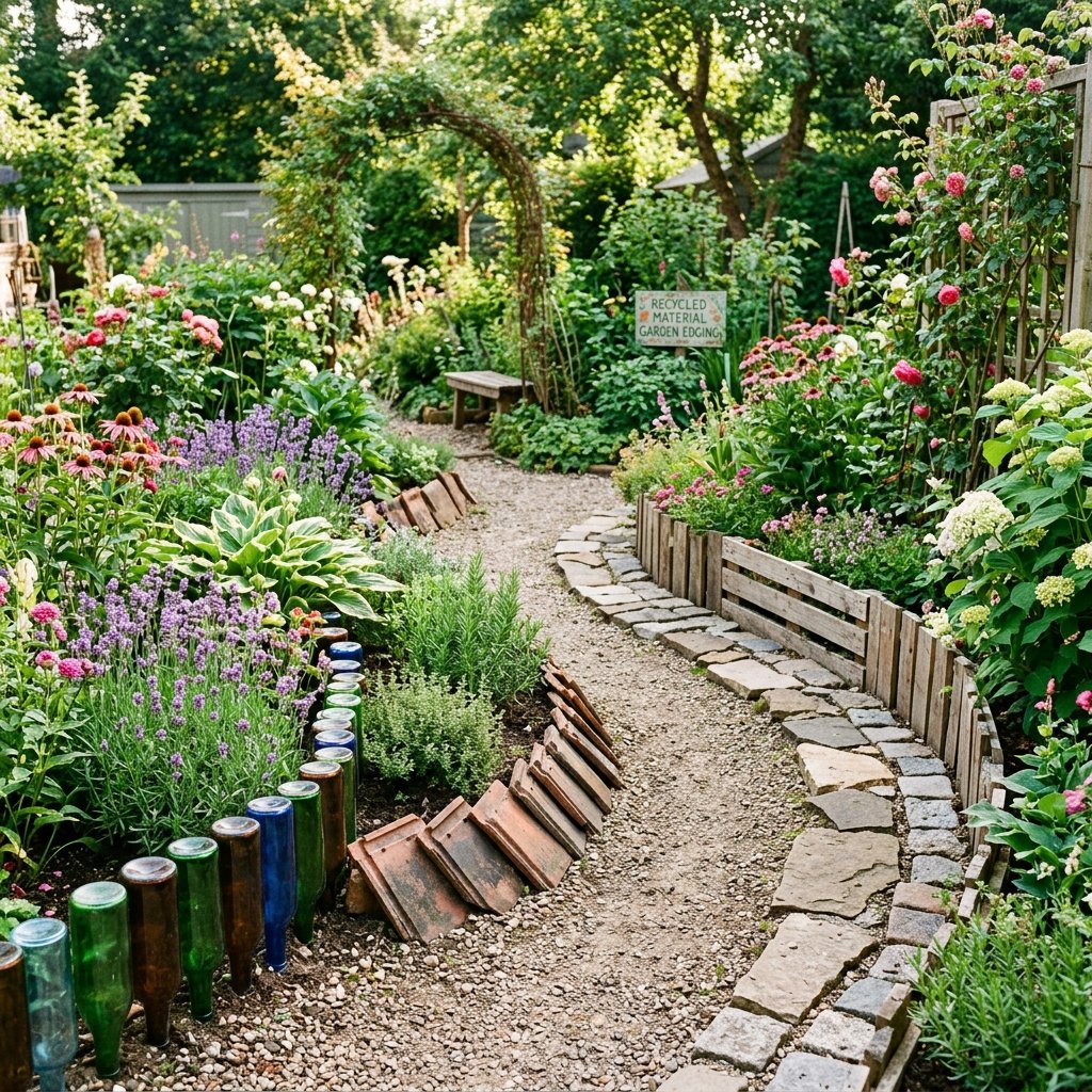 Recycled Material Garden Edging Ideas