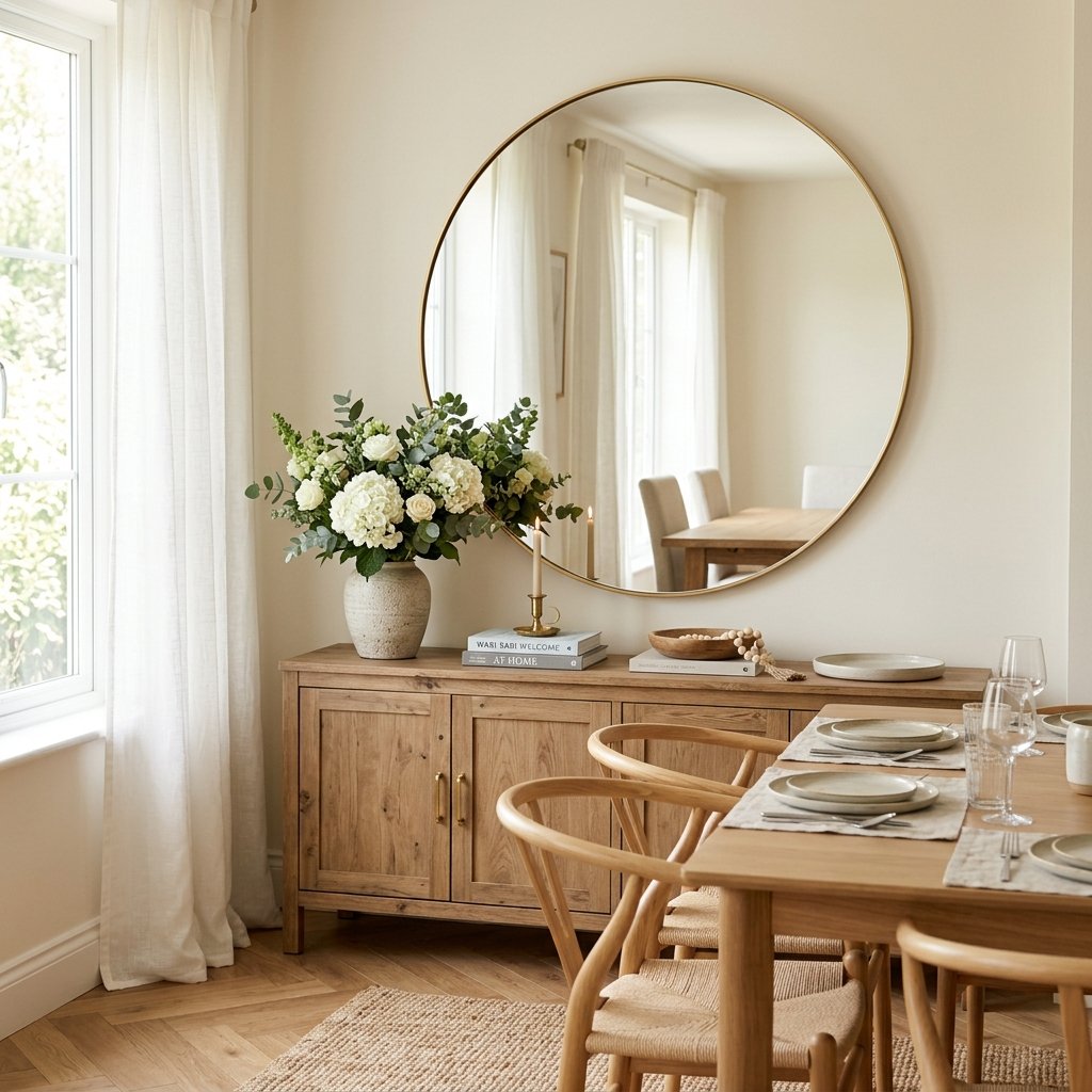 Round Mirror Dining Room Decor Ideas