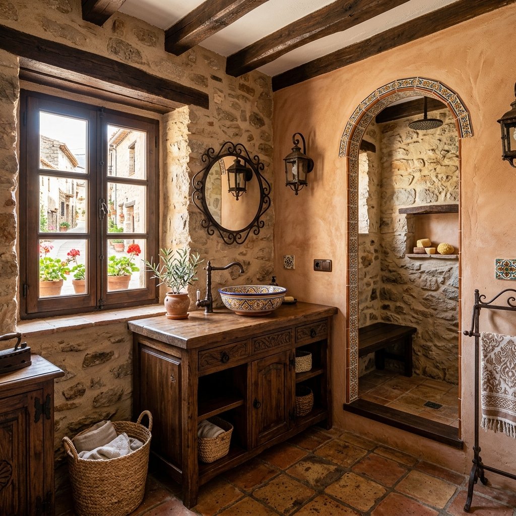 30 Modern Spanish Bathroom Inspiration for a Timeless Luxury Look 9 Rustic Modern Spanish Bathroom Ideas