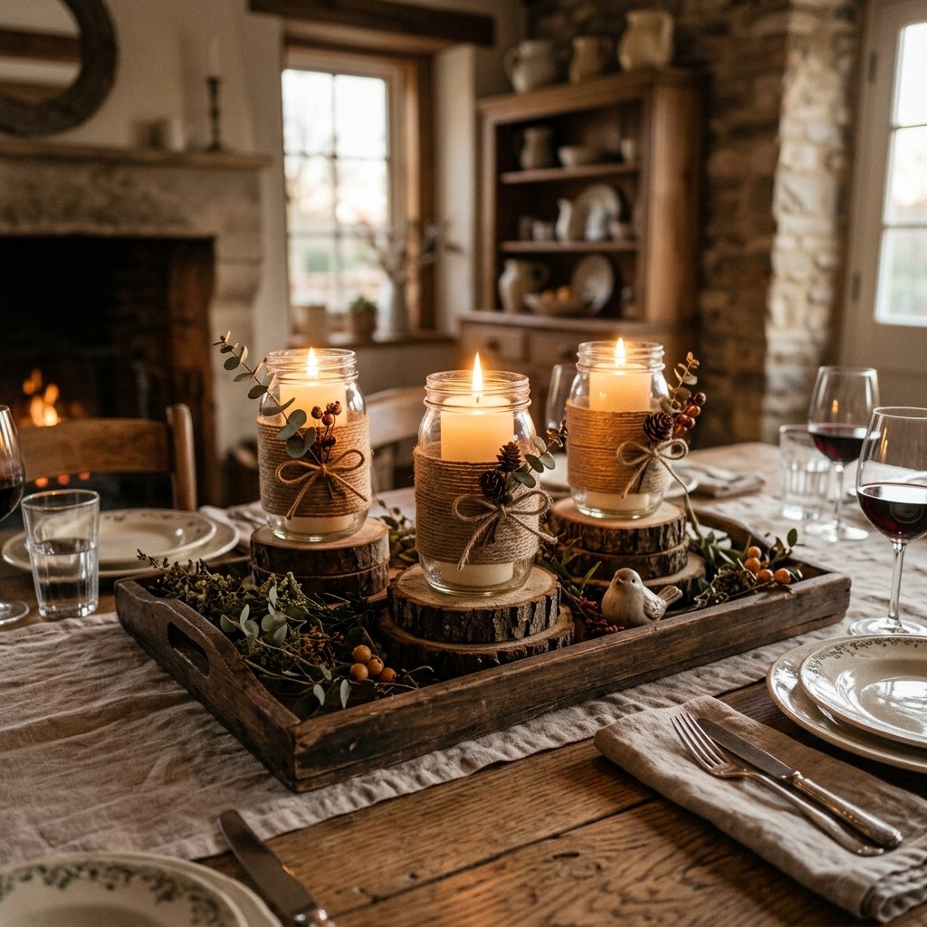 Rustic Candle Holder diy home decor Ideas