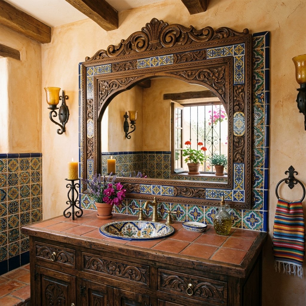 30 Modern Spanish Bathroom Inspiration for a Timeless Luxury Look 21 Spanish Bathroom Mirror Ideas