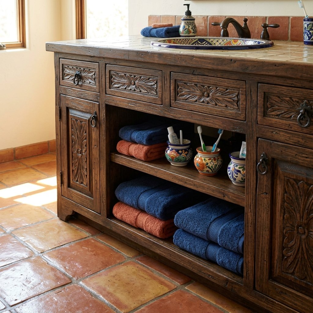 30 Modern Spanish Bathroom Inspiration for a Timeless Luxury Look 28 Spanish Bathroom Storage Ideas