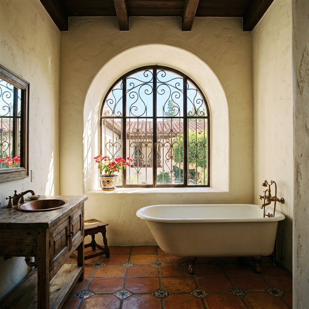 30 Modern Spanish Bathroom Inspiration for a Timeless Luxury Look 25 Spanish Bathroom Window Ideas