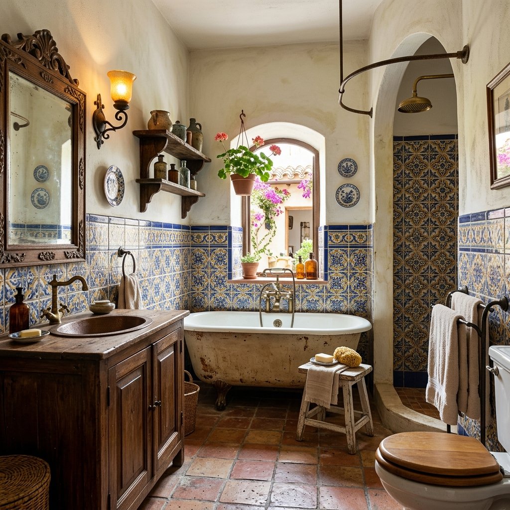 30 Modern Spanish Bathroom Inspiration for a Timeless Luxury Look 26 Vintage Spanish Bathroom Ideas