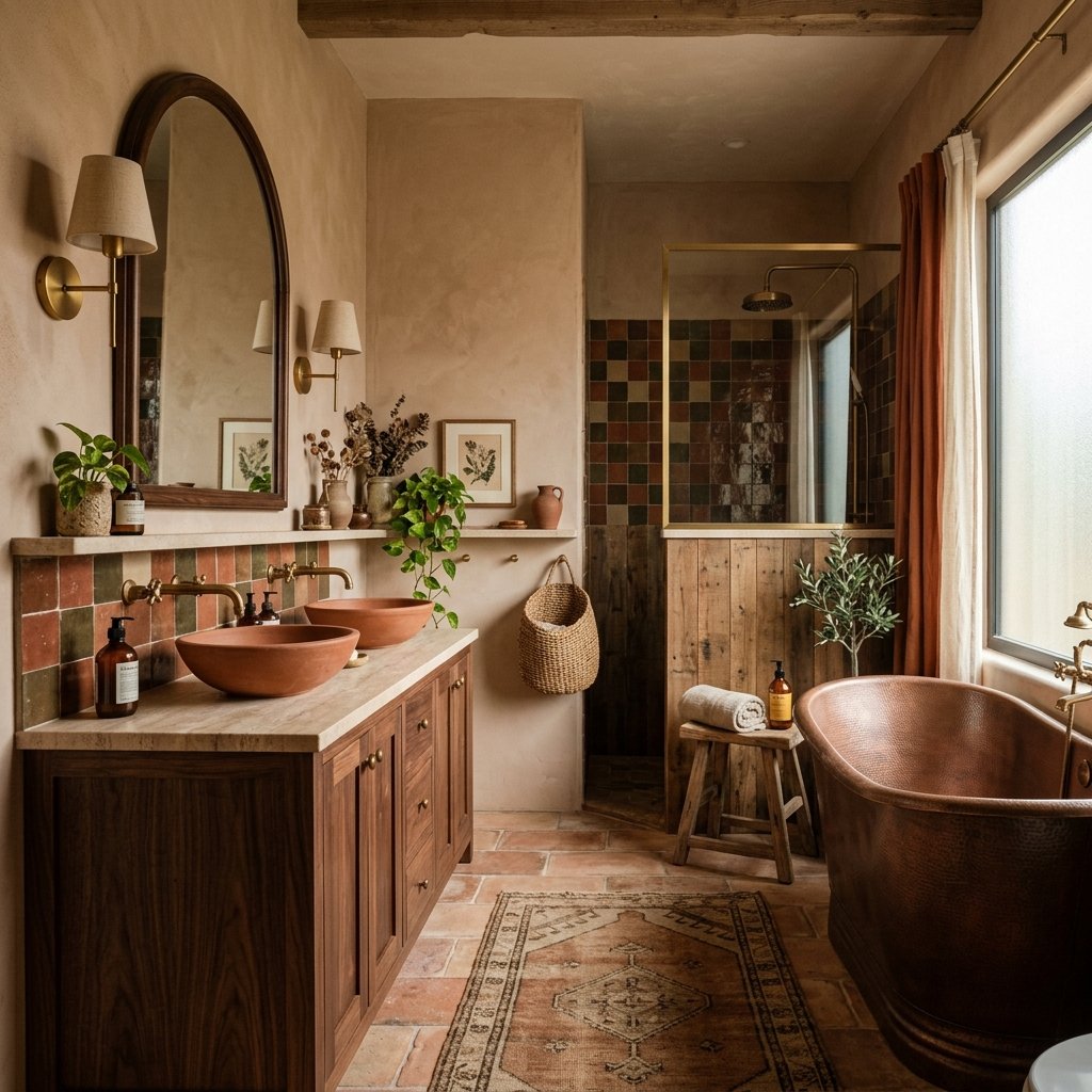 30 Modern Spanish Bathroom Inspiration for a Timeless Luxury Look 8 Warm Earth Tone Bathroom Ideas
