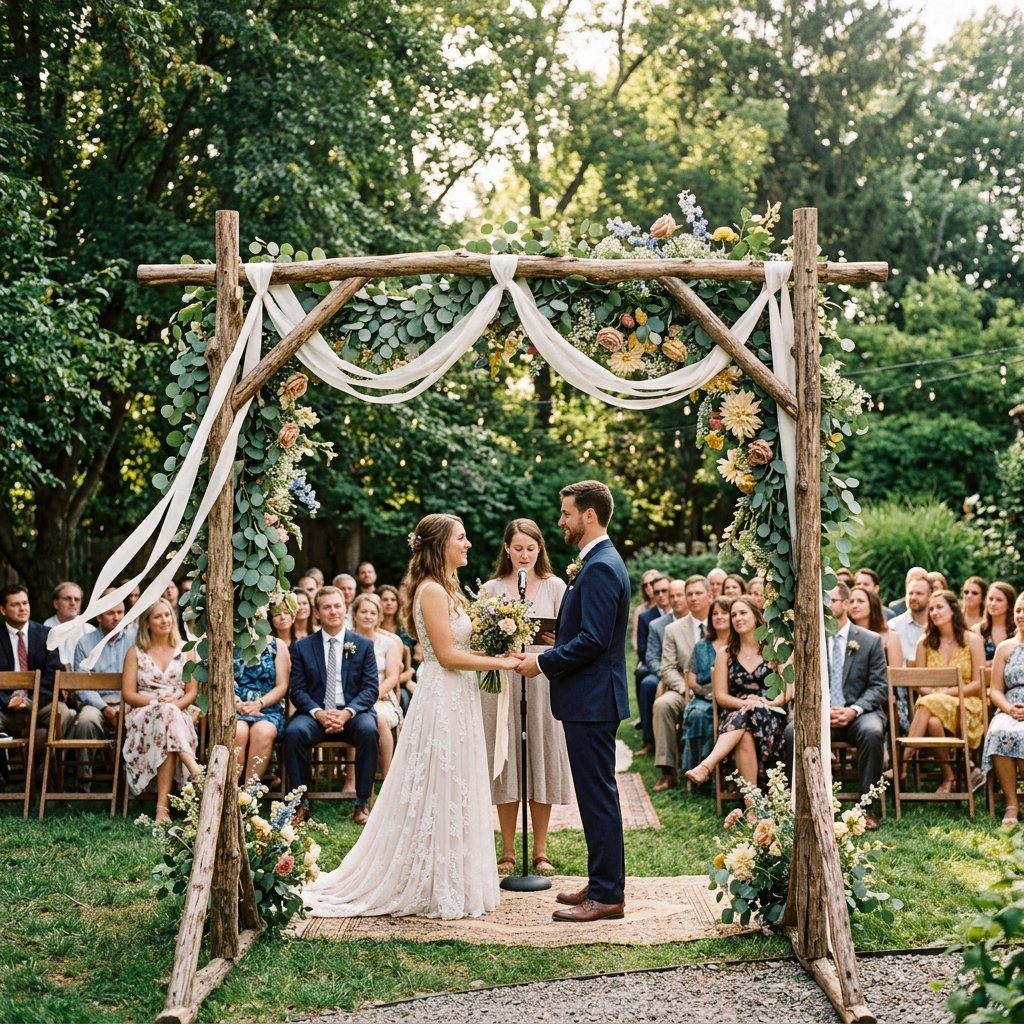 32 Backyard Wedding Celebration Ideas Every Couple Needs to See Right Now 14 Rustic Wedding Ceremony Arch Ideas