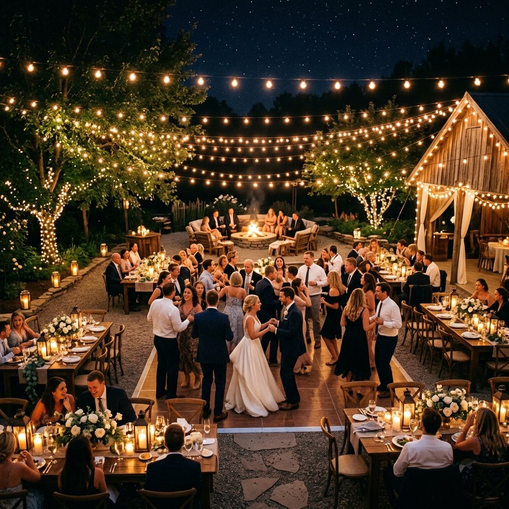 32 Backyard Wedding Celebration Ideas Every Couple Needs to See Right Now 30 Night Outdoor Wedding Celebration Ideas