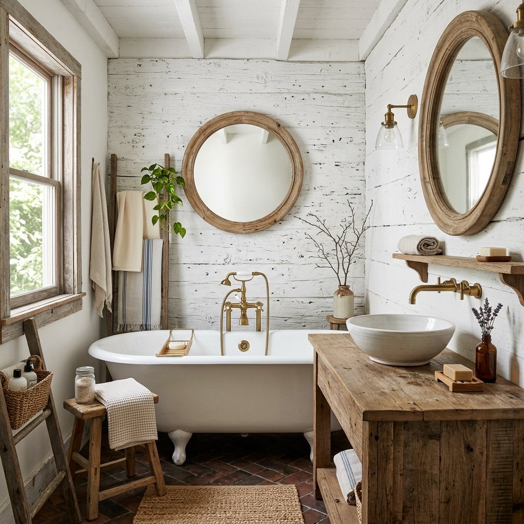 30 Modern Spanish Bathroom Inspiration for a Timeless Luxury Look 22 Whitewashed Wall Bathroom Ideas