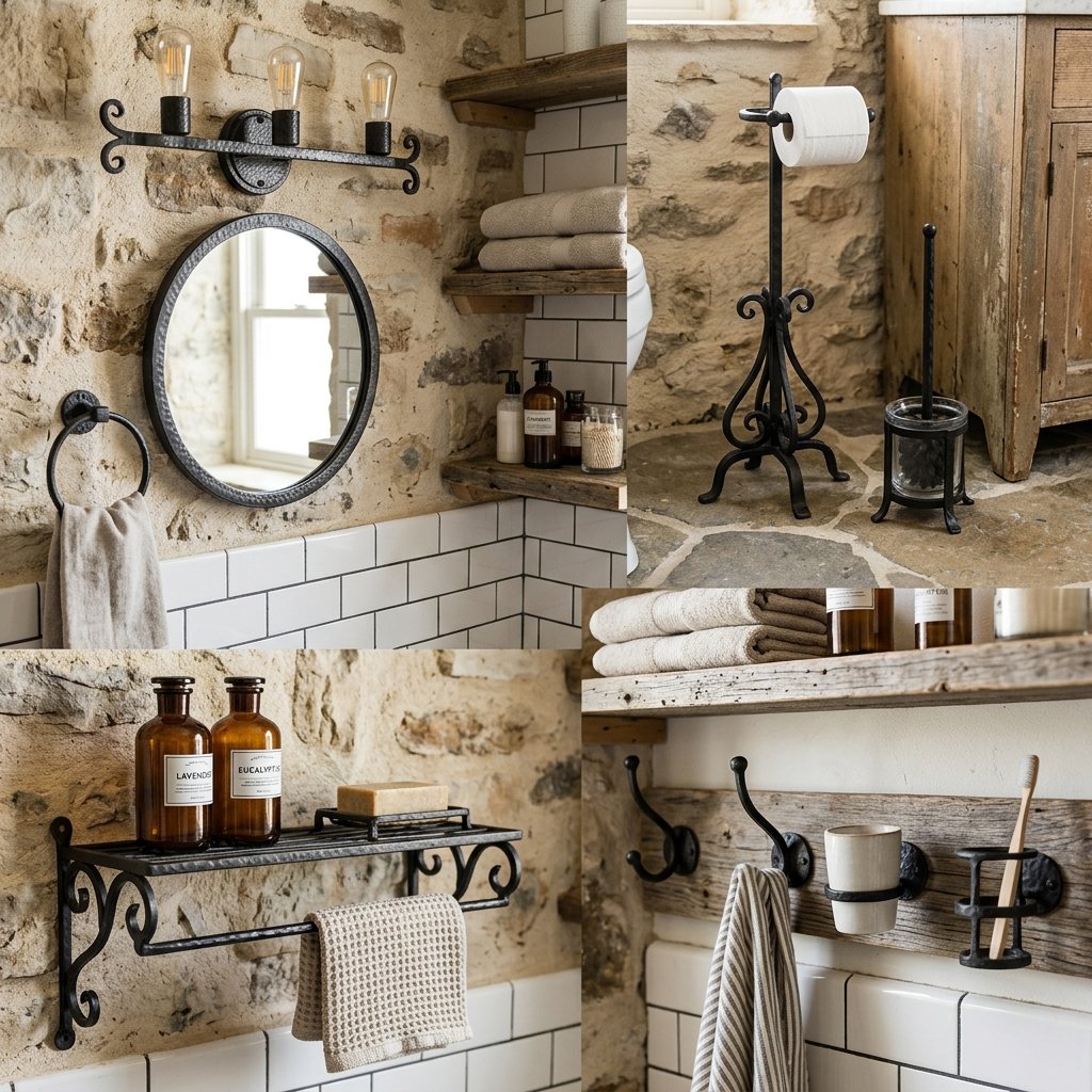 30 Modern Spanish Bathroom Inspiration for a Timeless Luxury Look 13 Wrought Iron Bathroom Fixture Ideas