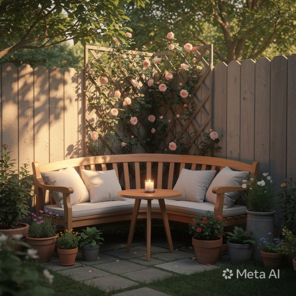 Corner Yard Sitting Nook Ideas