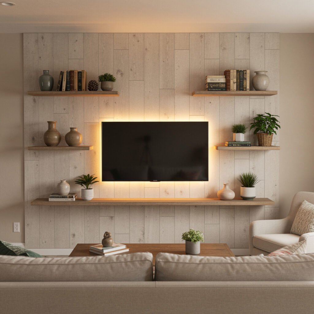 Budget Friendly TV Wall Decor Idea