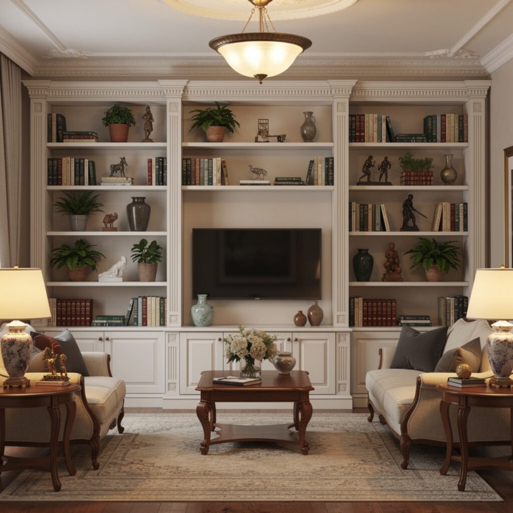 Built In Shelves Around TV Idea