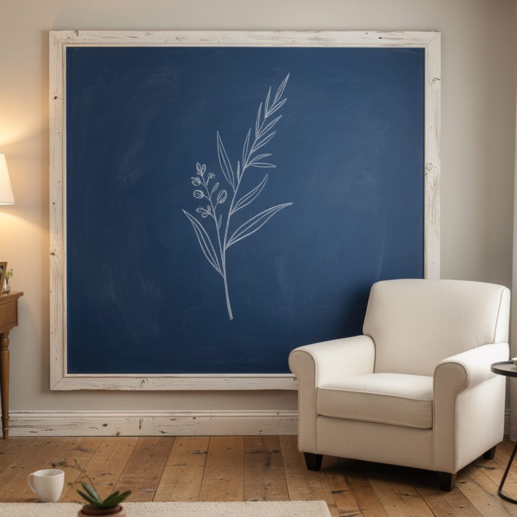 Indigo Blue Farmhouse Chalkboard Wall Ideas