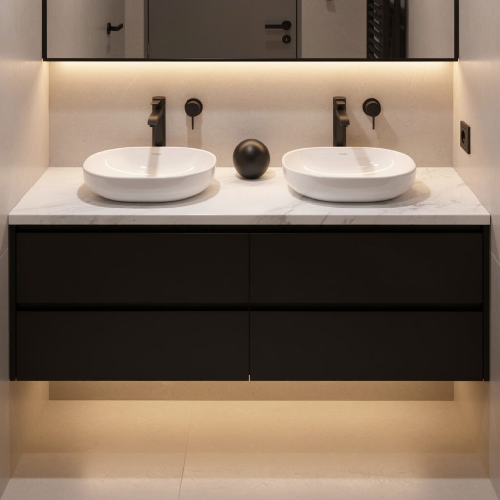 25 Black Bathroom Decor Ideas for Every Budget and Every Style 4 Black Vanity Decor Ideas