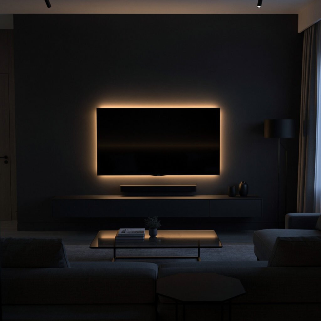 LED Backlighting Behind TV Idea