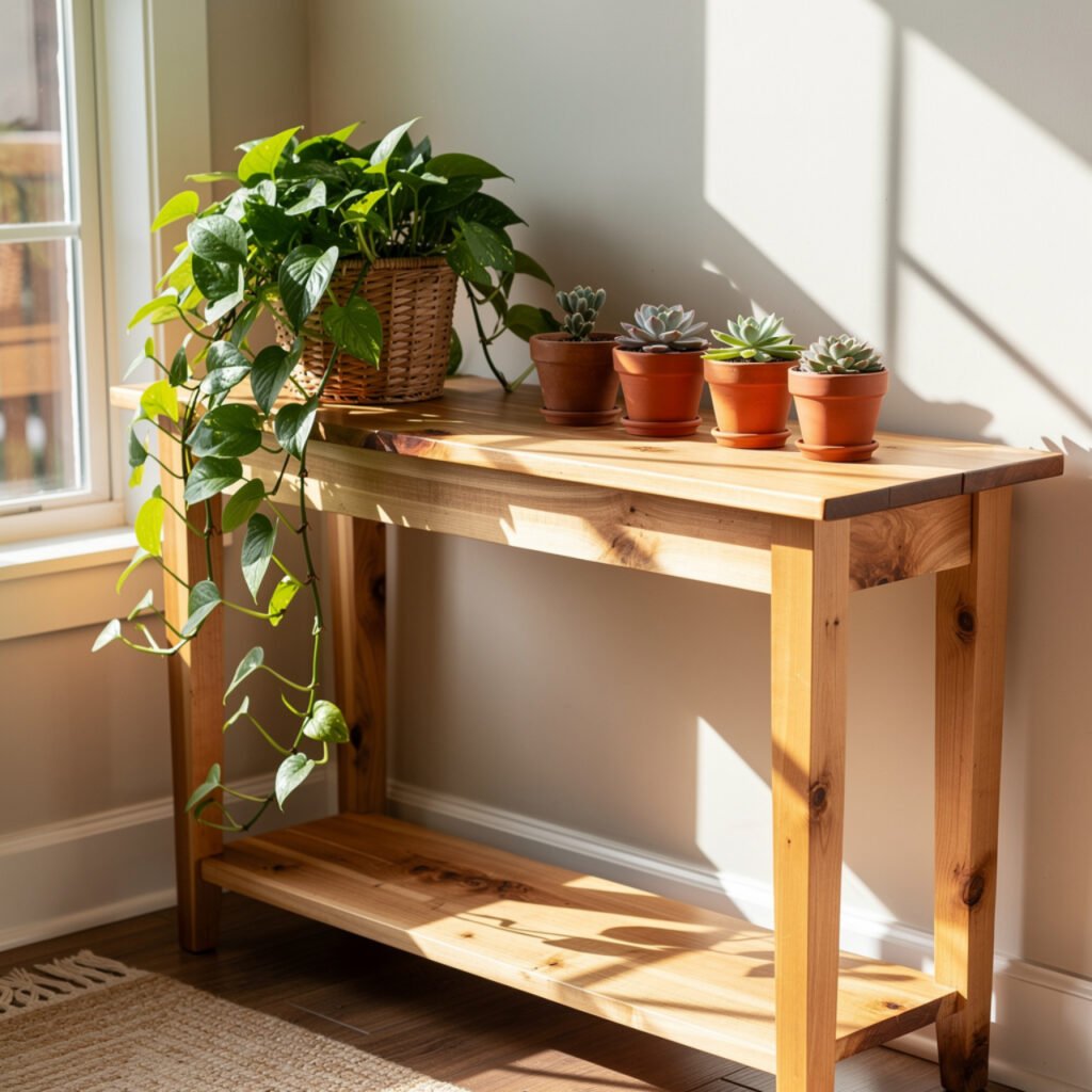 Console Table with Greenery and Plants Ideas