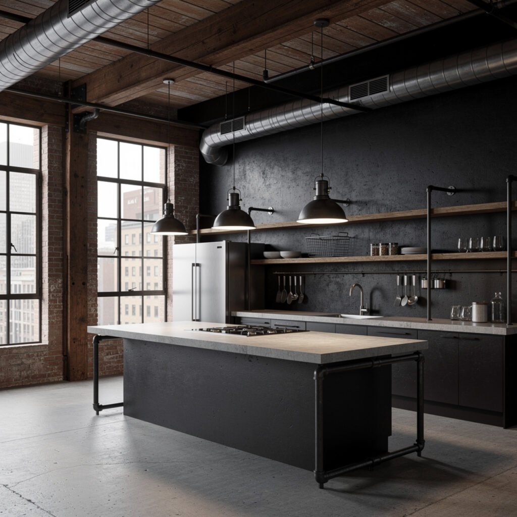 Black Industrial Kitchen Ideas