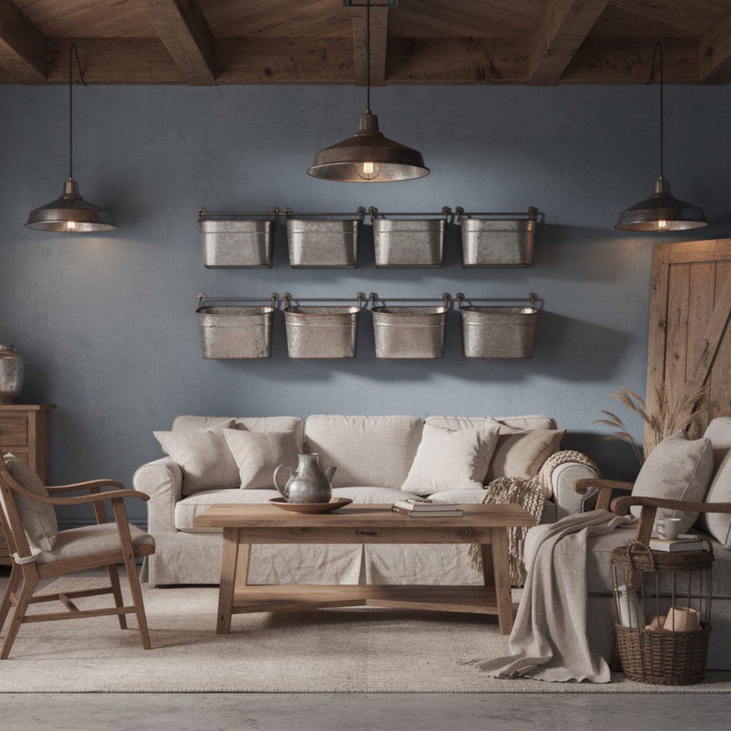 Blue Farmhouse Galvanized Metal Decor Ideas