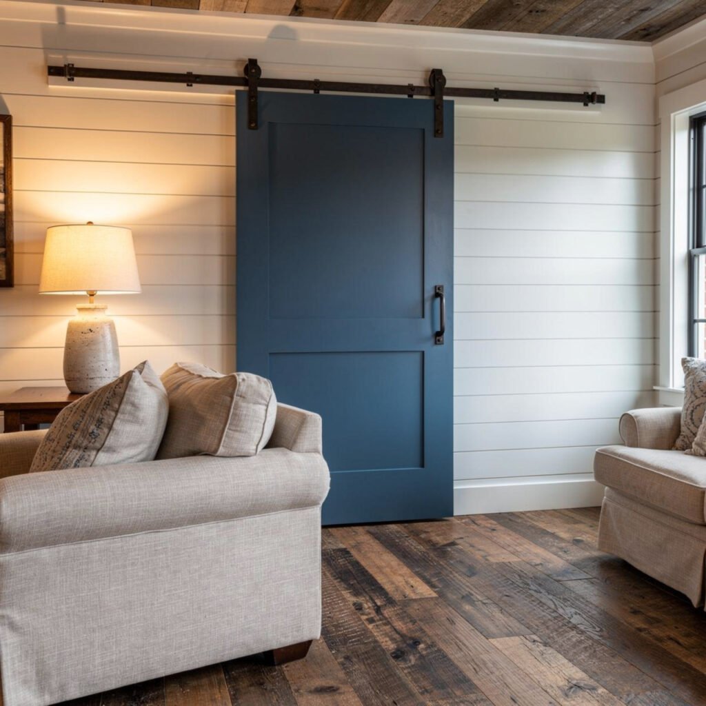 Blue Farmhouse Sliding Barn Door Ideas