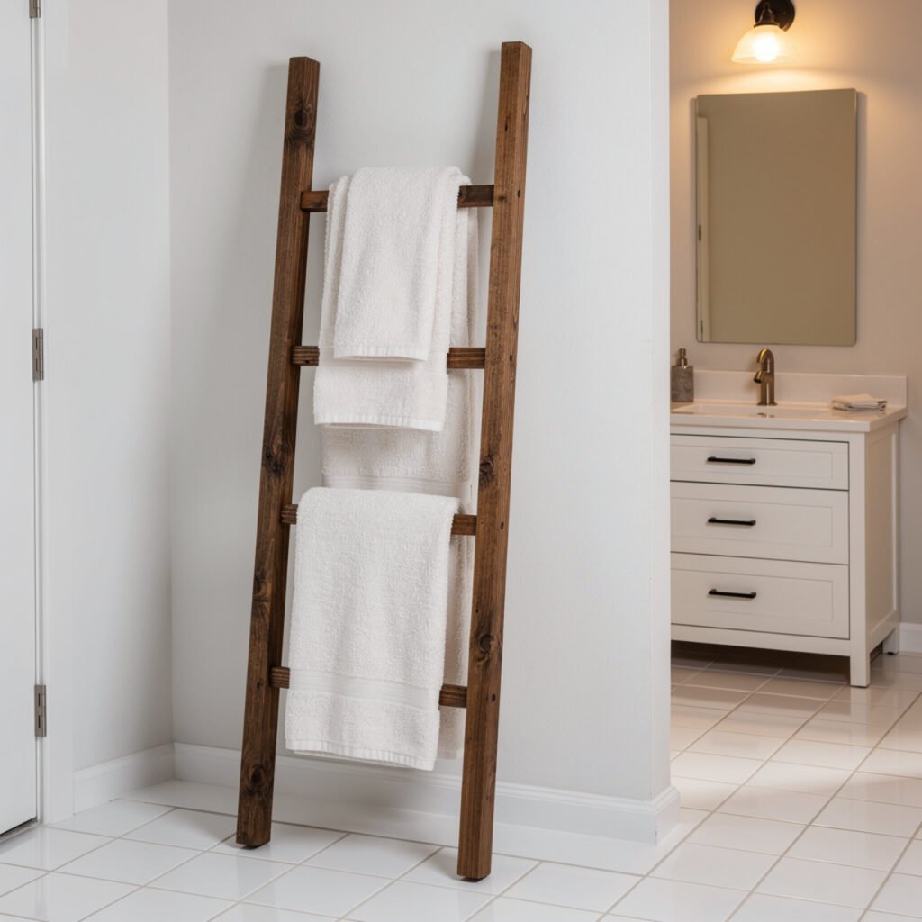 Farmhouse Towel Ladder Ideas