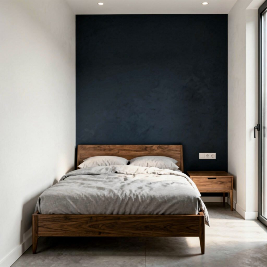 Dark Accent Wall Small Bedroom