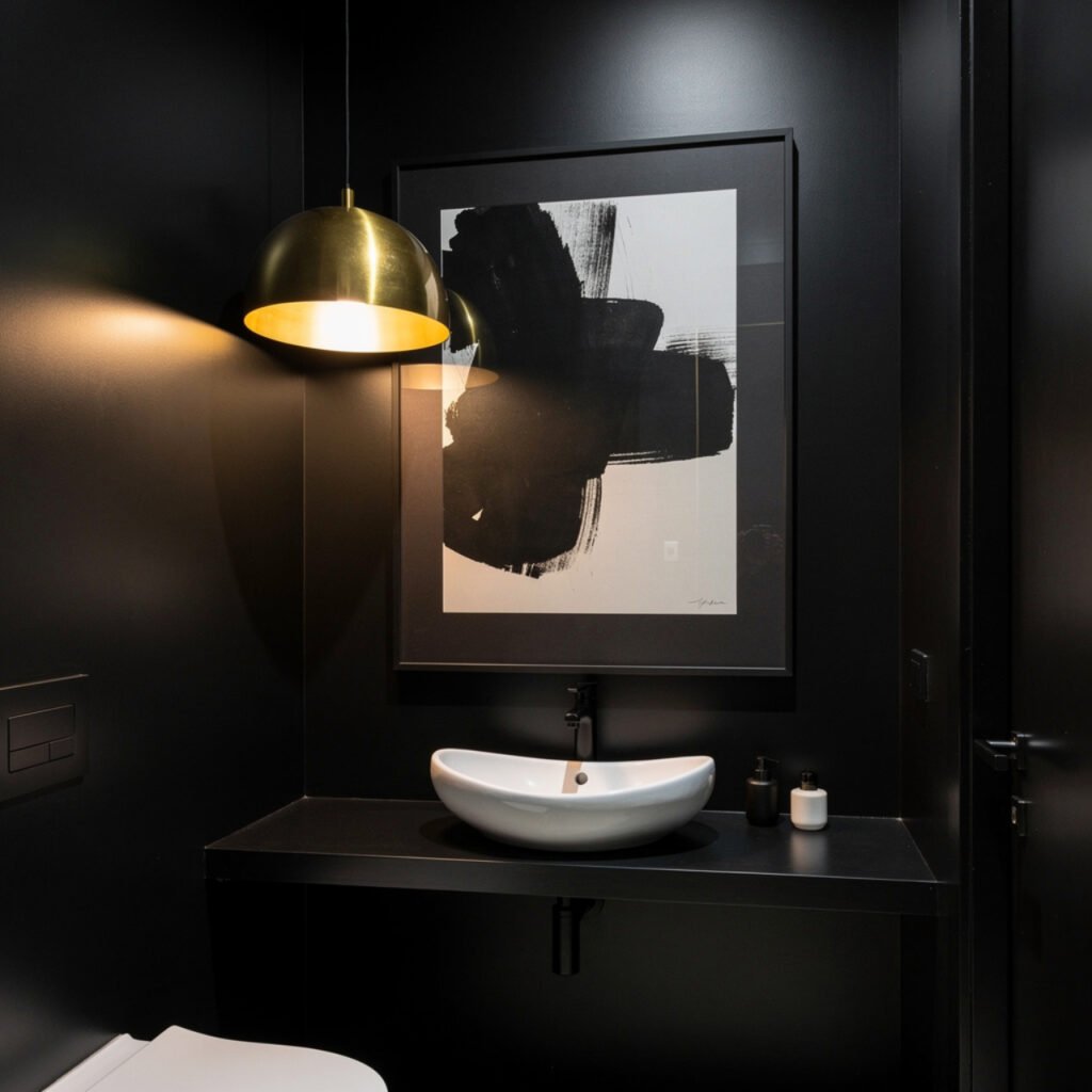 25 Black Bathroom Decor Ideas for Every Budget and Every Style 21 Black Powder Room Decor Ideas
