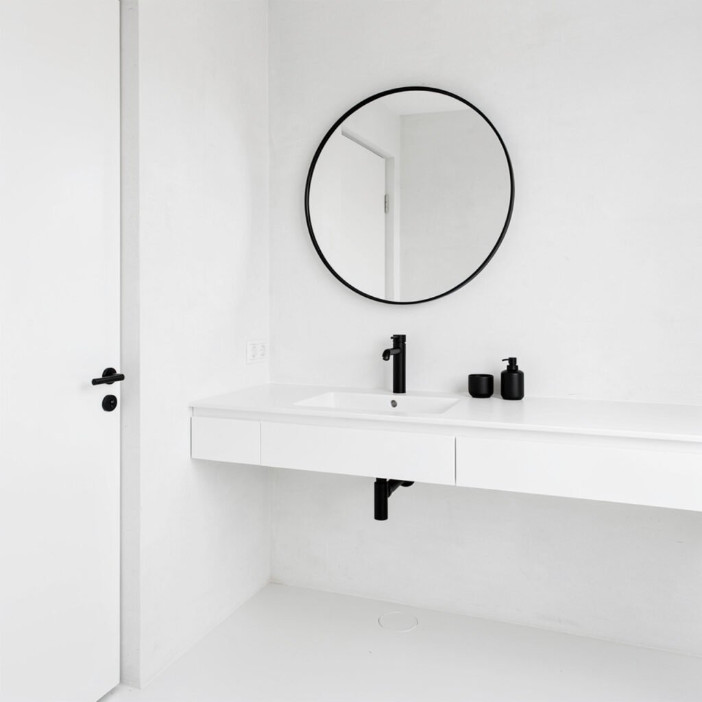 25 Black Bathroom Decor Ideas for Every Budget and Every Style 15 Black Minimalist Bathroom Decor Ideas
