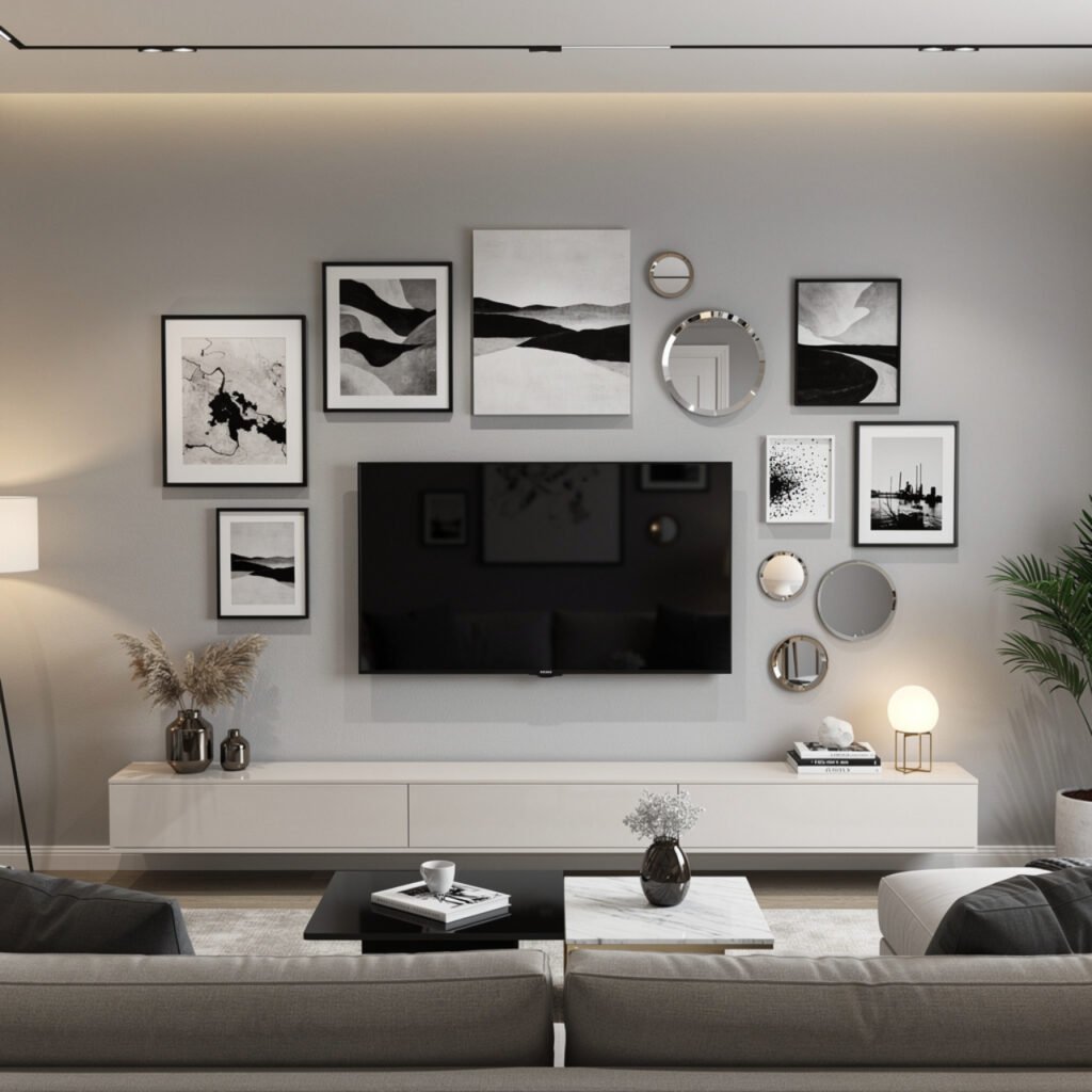 Gallery Wall With TV Idea