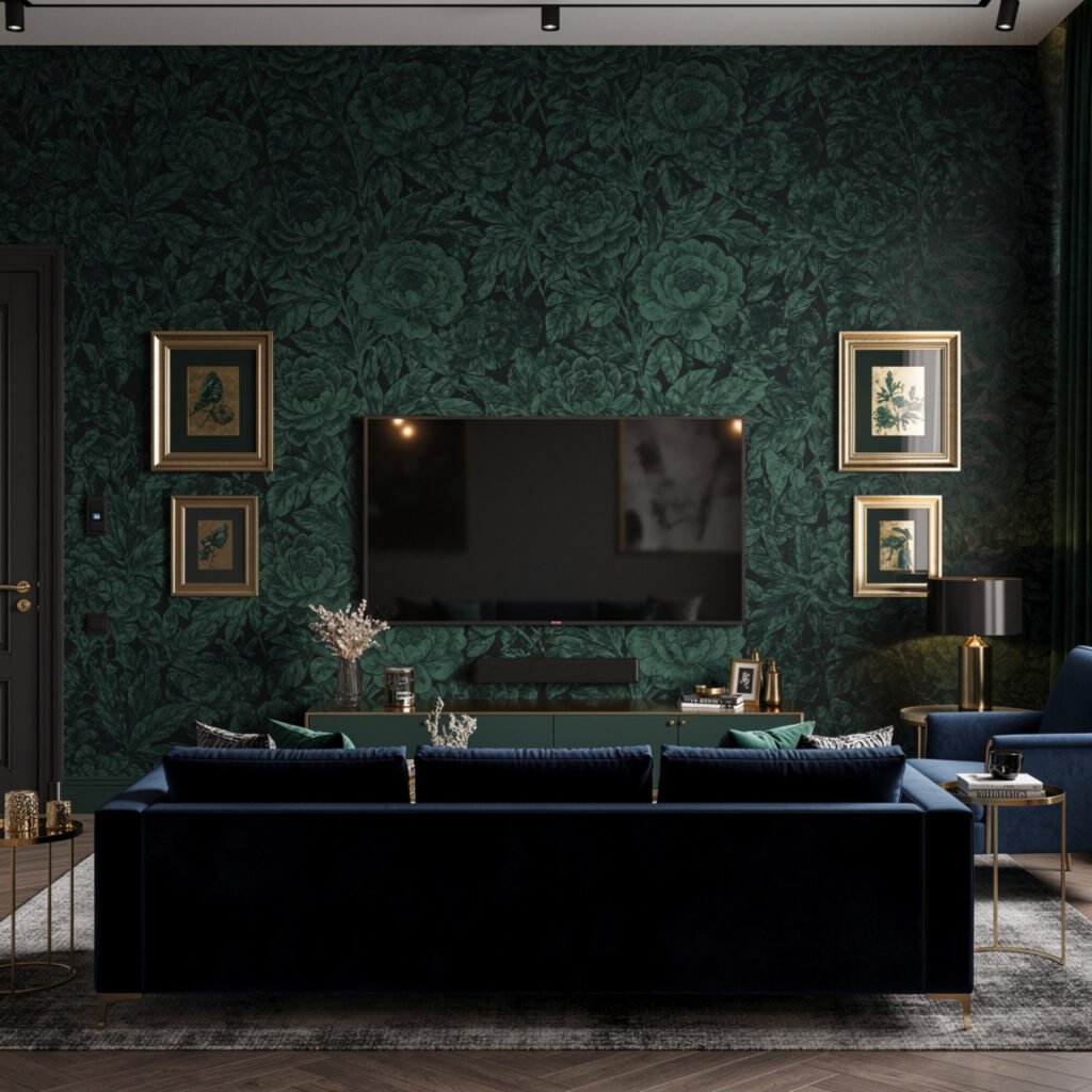 Wallpaper Behind TV Idea