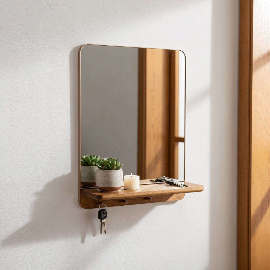 Entryway Mirrors With Shelf Ideas