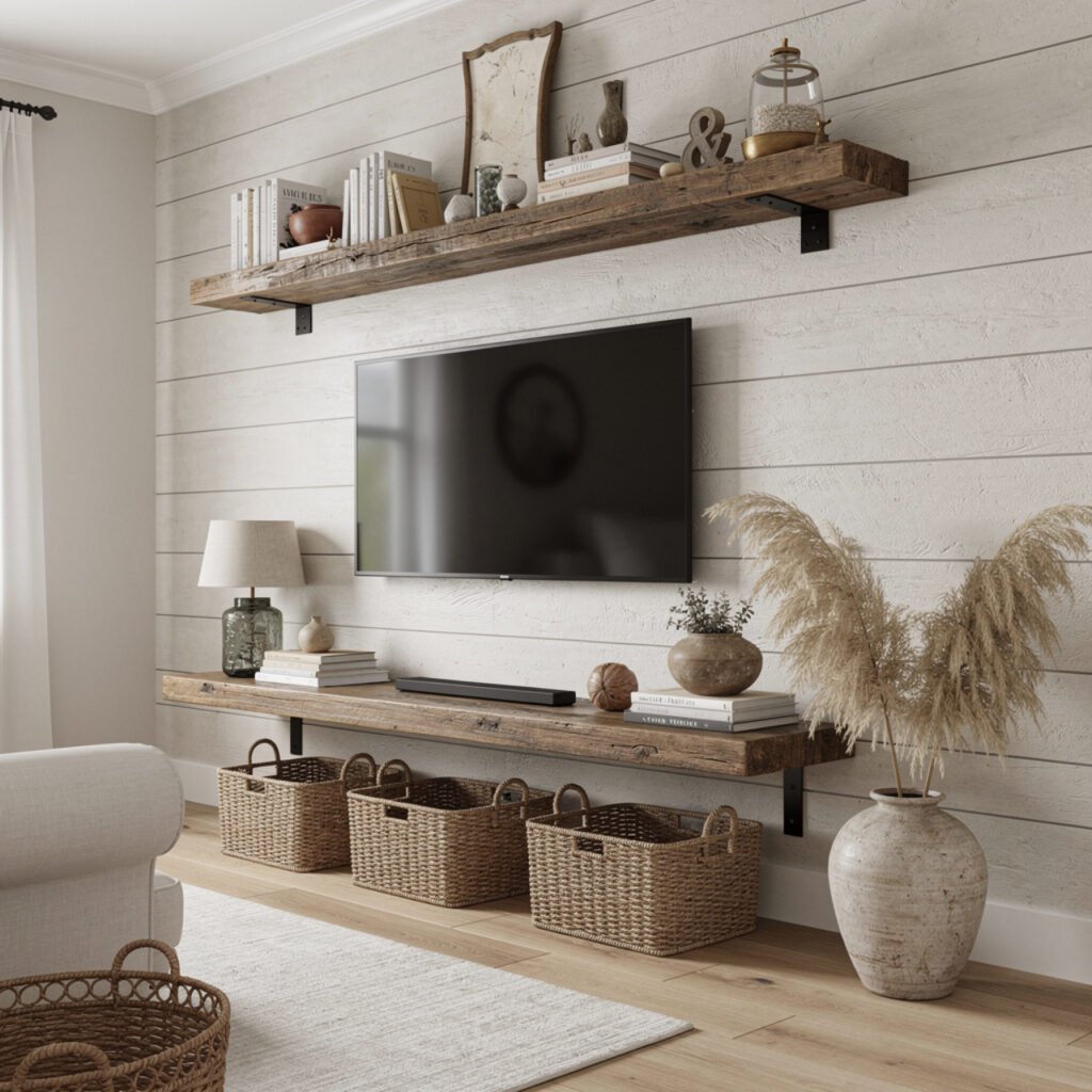 Farmhouse TV Wall Idea