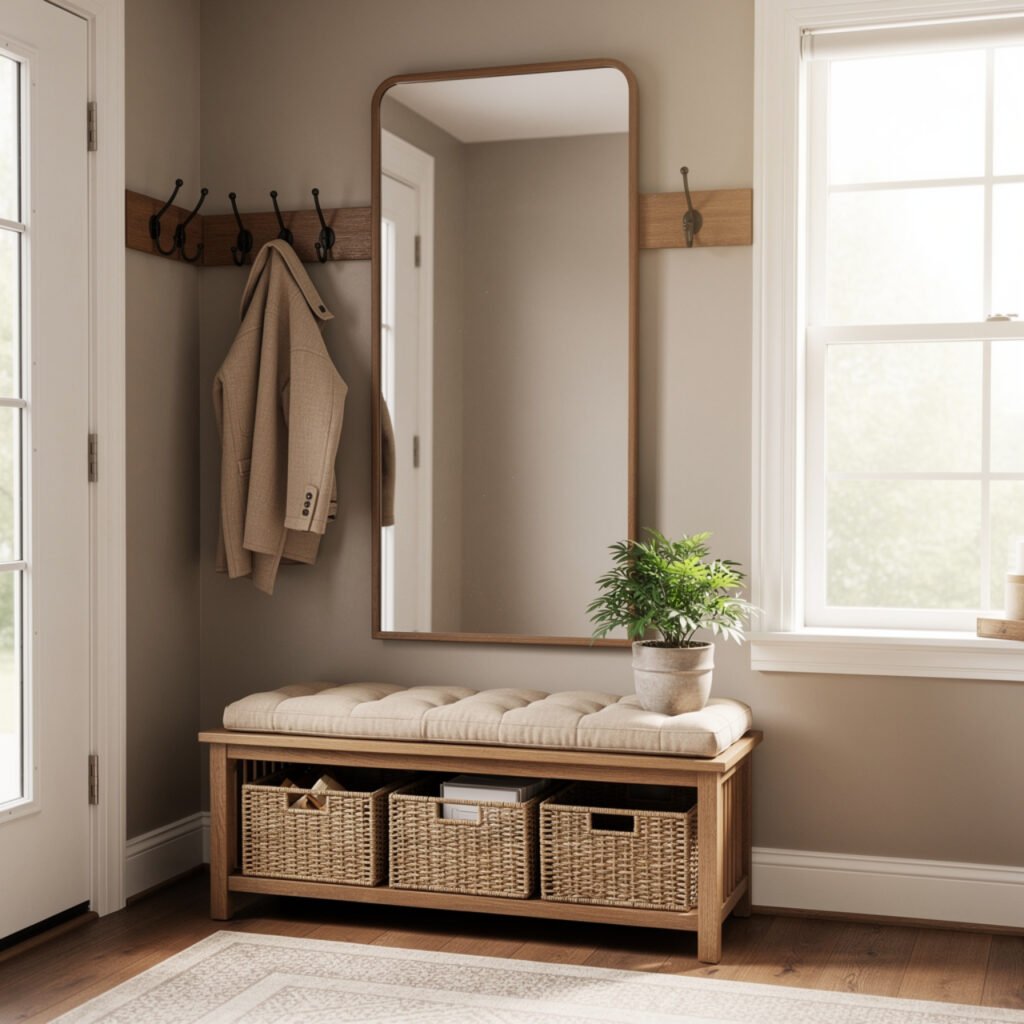 Entryway Mirrors With Bench Ideas