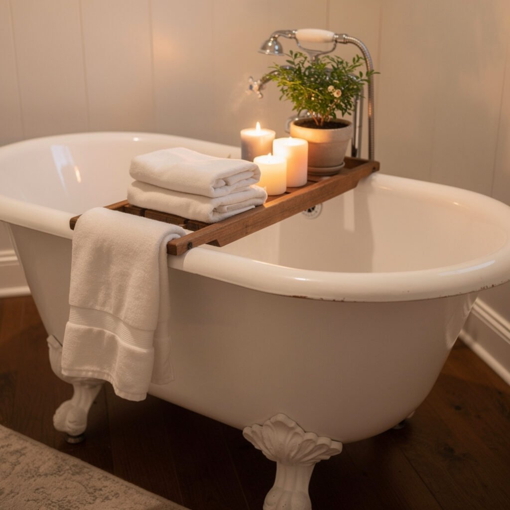 Clawfoot Bathtub Styling diy farmhouse bathroom decor Ideas