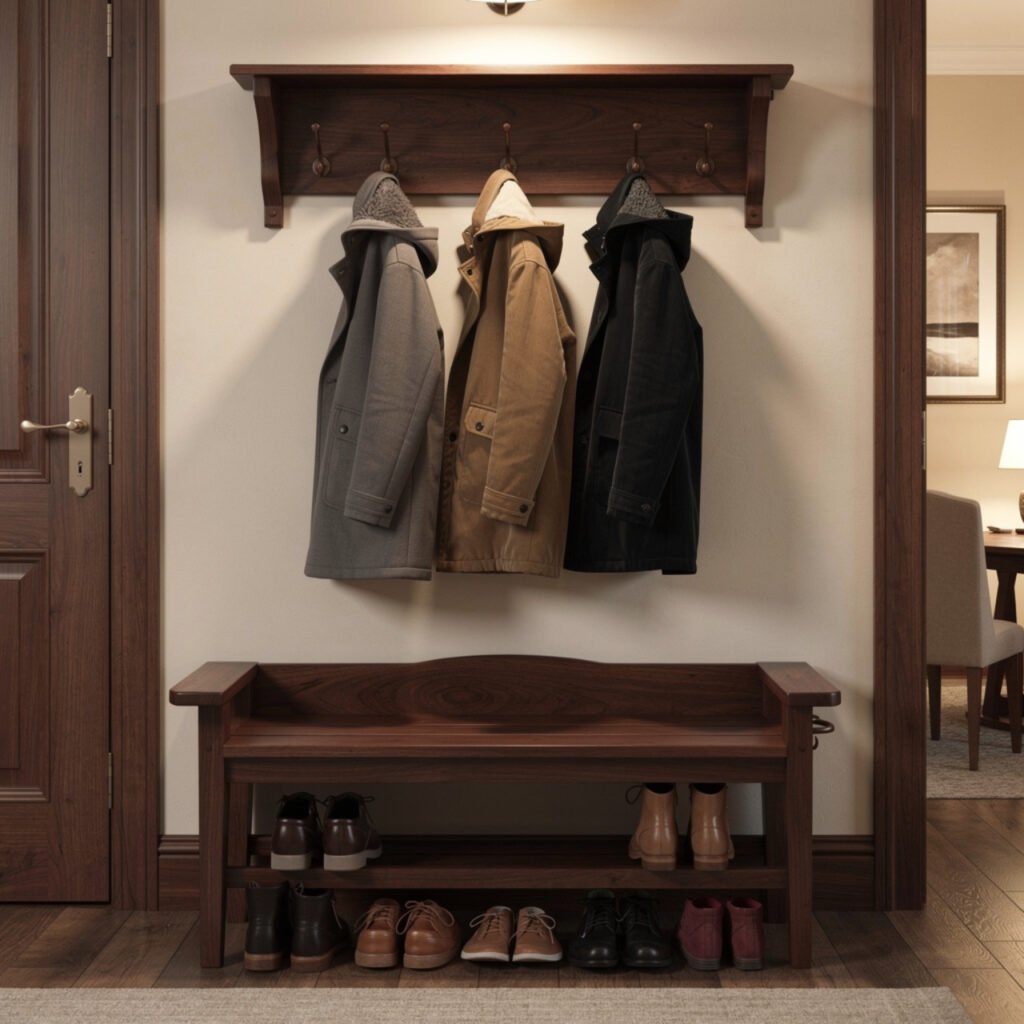 Entryway Bench with Coat Rack Ideas