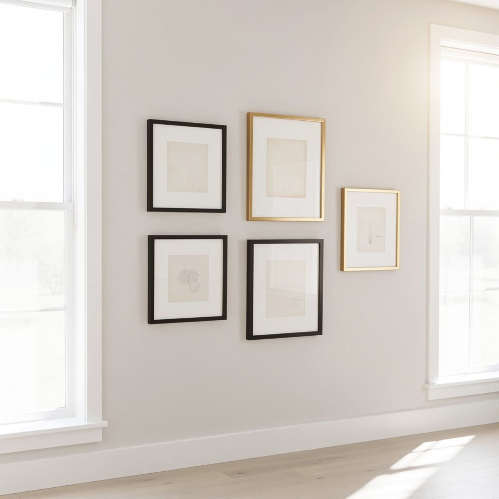 27 Black and Gold Gallery Wall Ideas That Turn Blank Walls Into Pure Art 27 Black Gold and White Gallery Wall Ideas