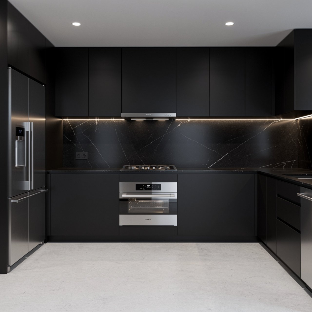 black kitchen interior