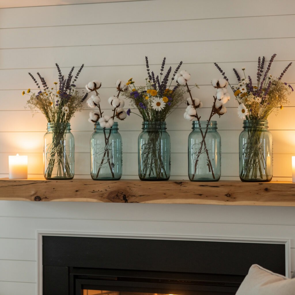 Blue Farmhouse Mason Jar Decor Ideas