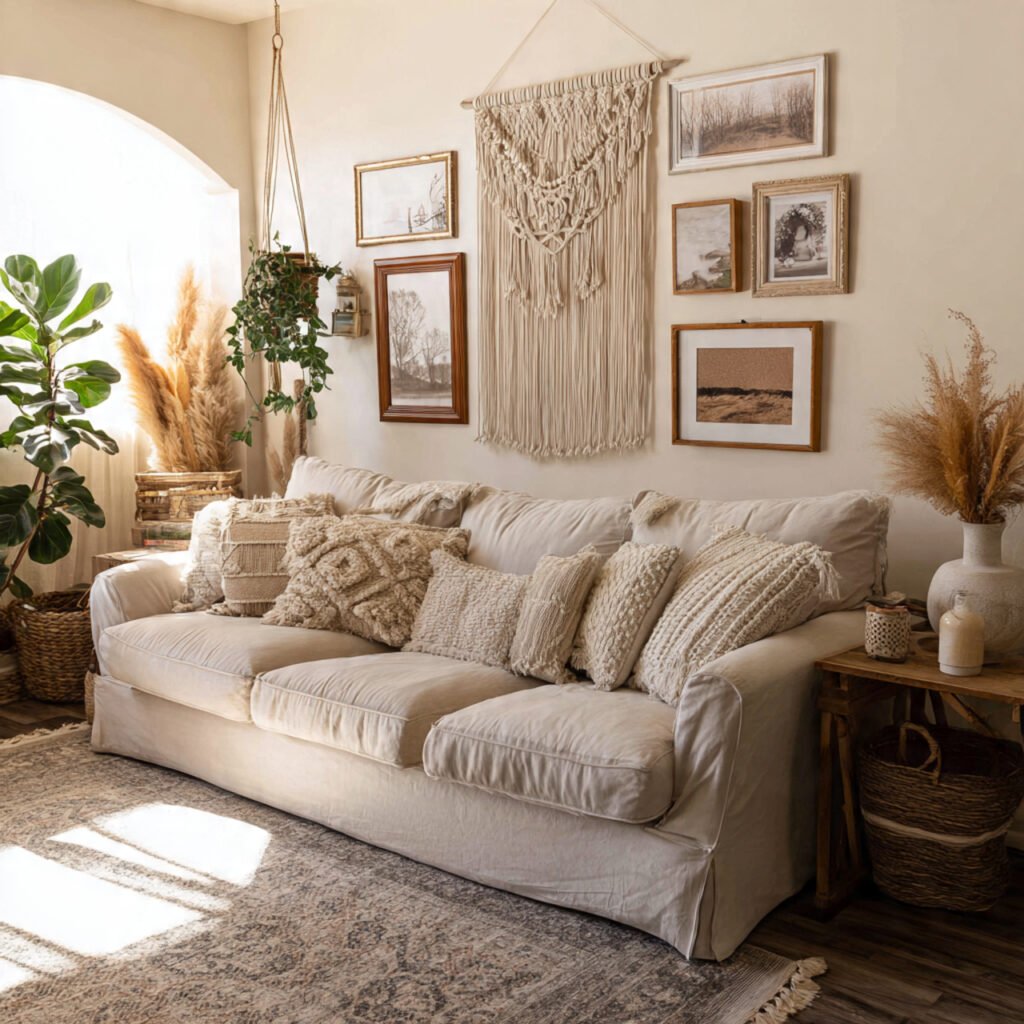 Bohemian Sofa Wall Styling Ideas