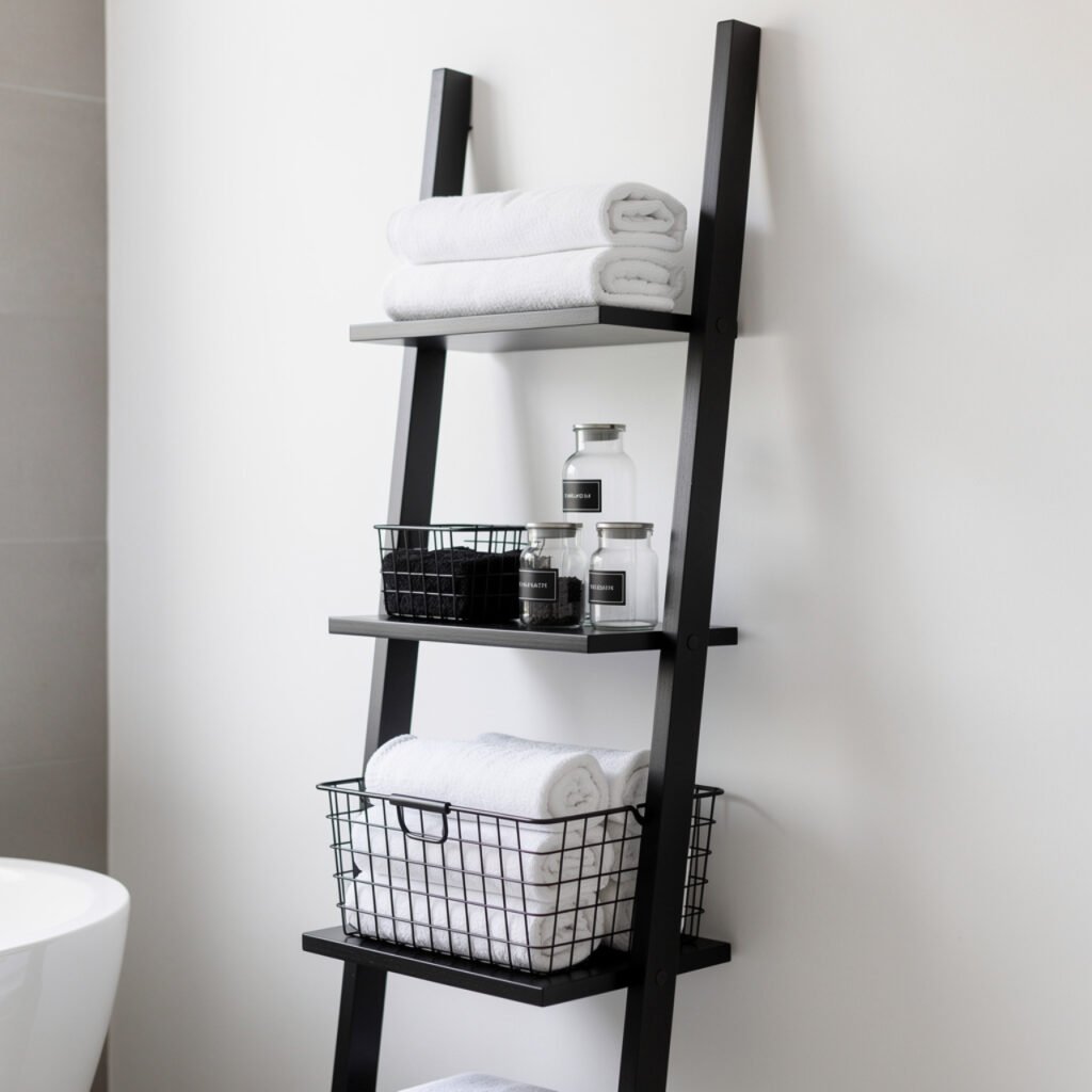 25 Black Bathroom Decor Ideas for Every Budget and Every Style 23 Black Bathroom Storage Ideas