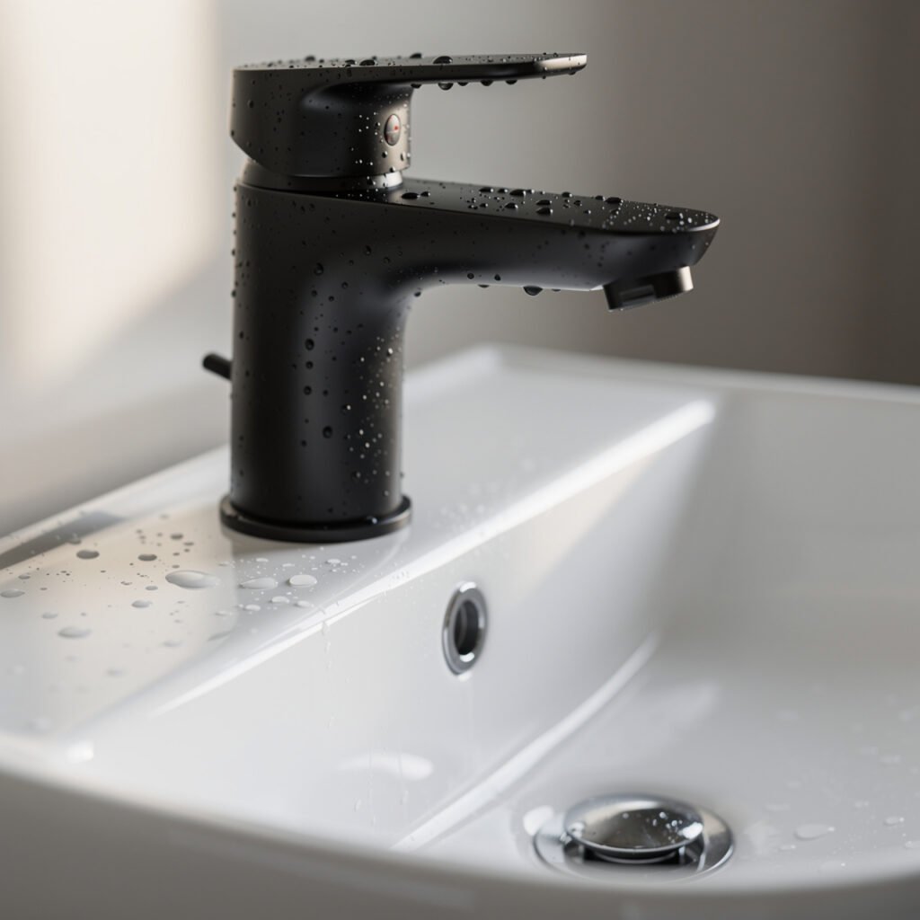 25 Black Bathroom Decor Ideas for Every Budget and Every Style 2 Matte Black Fixture Ideas