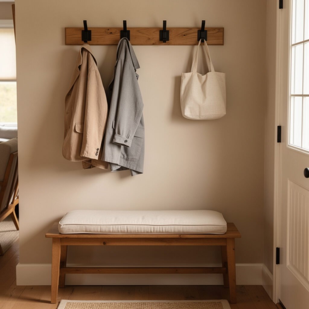 Entryway Bench with Hooks Ideas